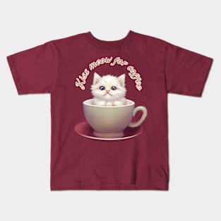 Kiss Meow For Coffee Kids T-Shirt